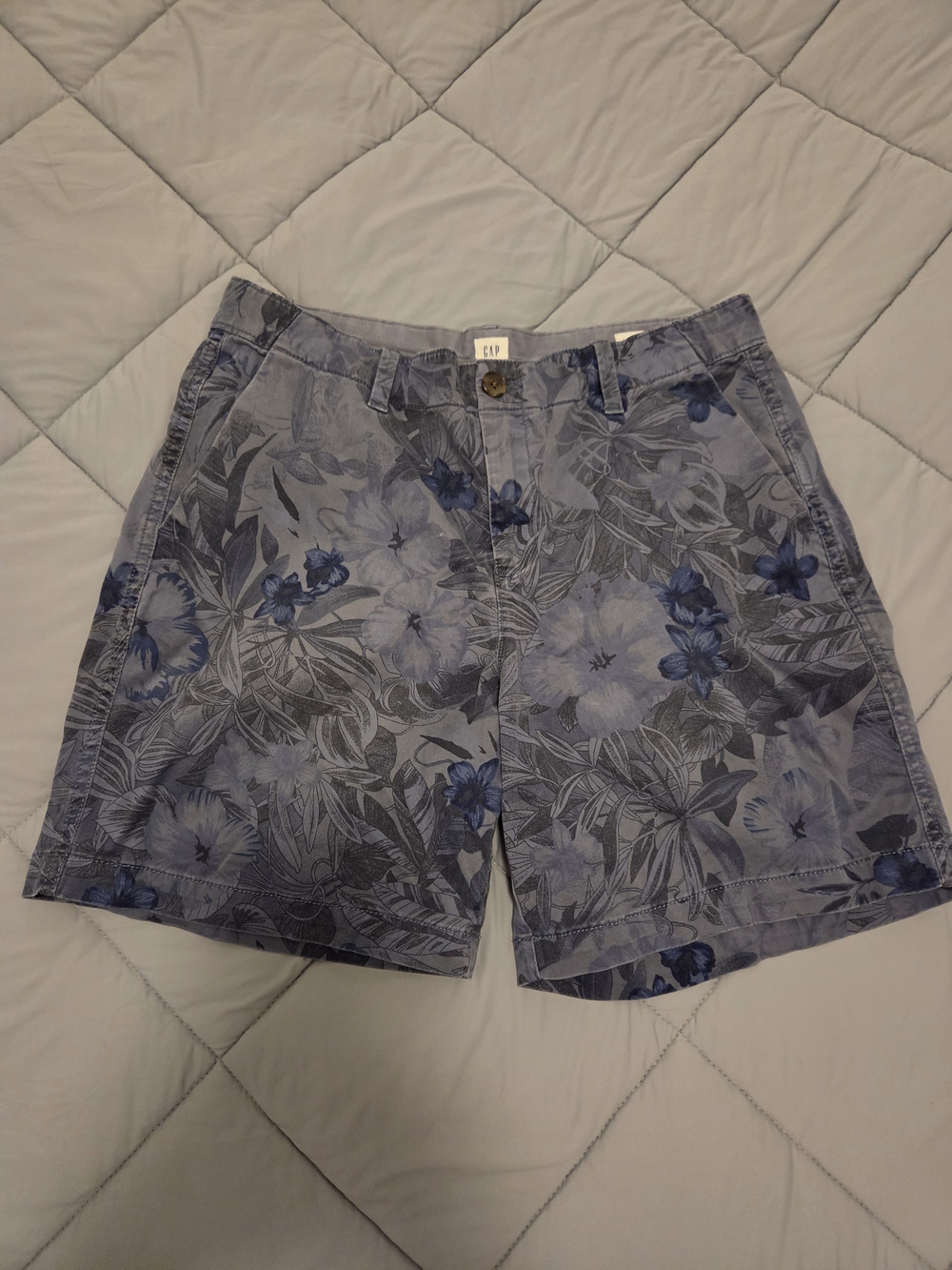 GAP Girlfriend Blue Floral Chino Shorts